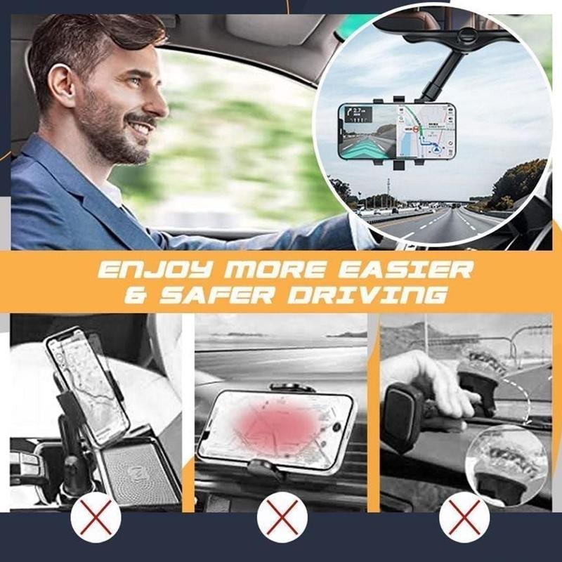 Smart Car Mirror Phone Holder – Hands-Free & Safe